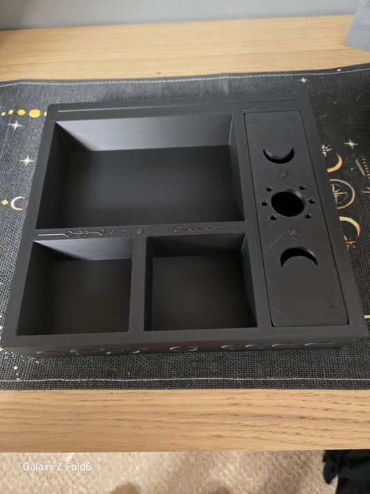 Large Moon Phase Tarot & Ritual Box & Triple Moon Incense Holder