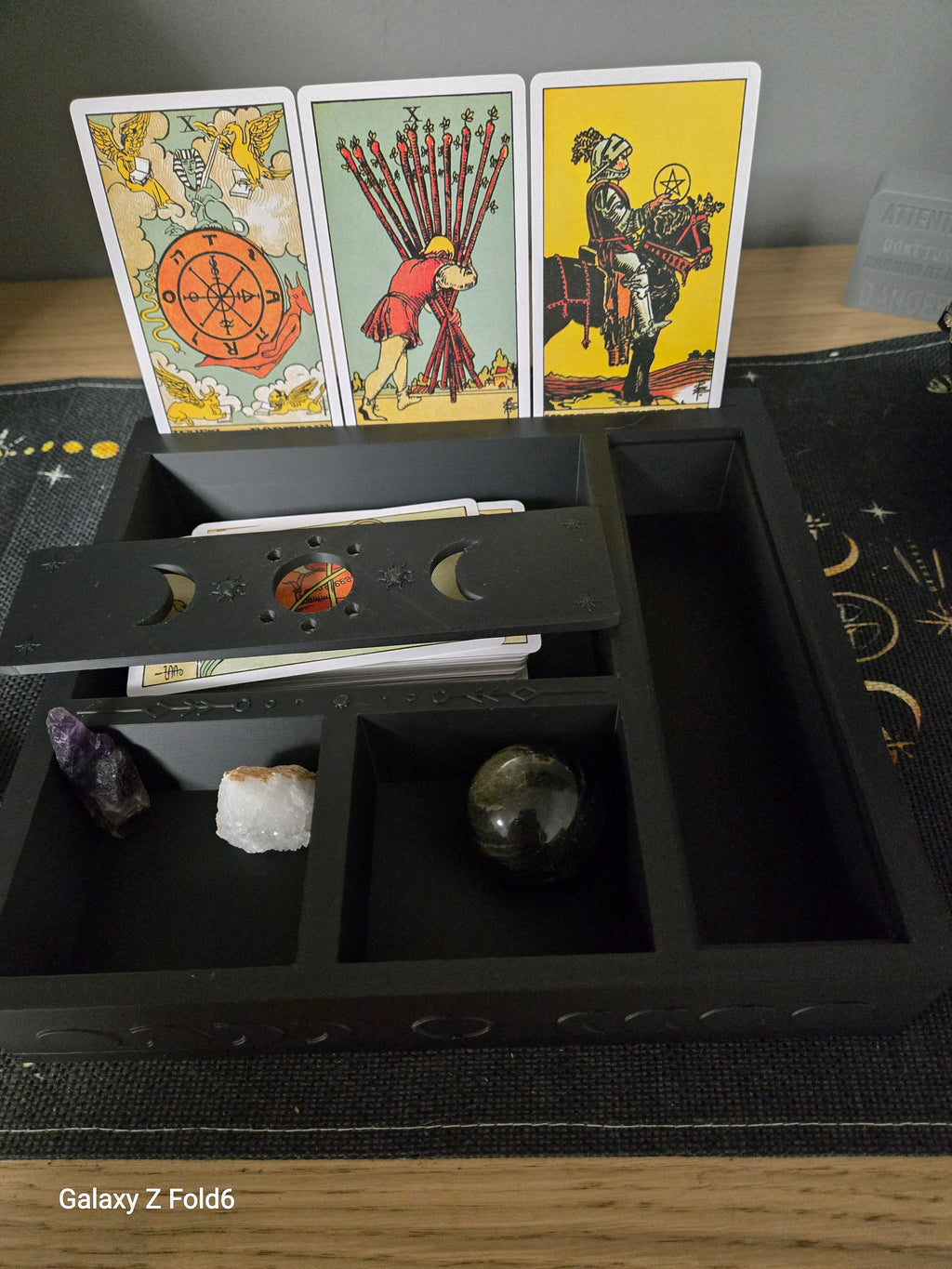 Large Moon Phase Tarot & Ritual Box & Triple Moon Incense Holder